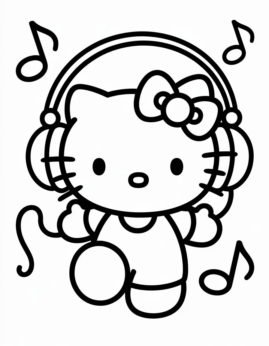 Hello Kitty with Headphones